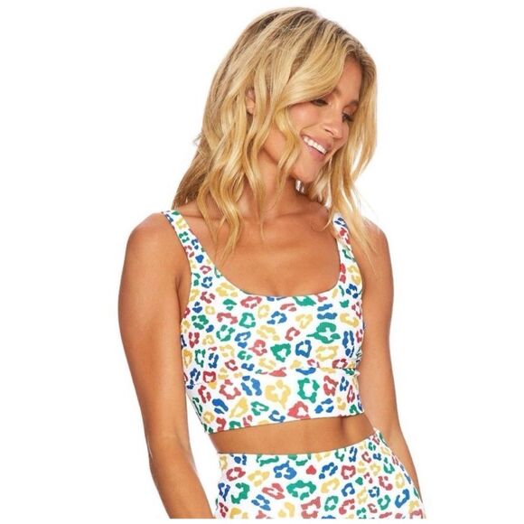 BEACH RIOT Leah Top In Primary Leopard Multi Size M/ NWOT - Picture 1 of 9